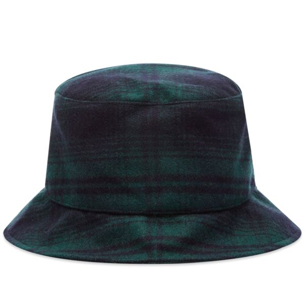A.P.C. Alex Check Bucket Hat Dark Green 