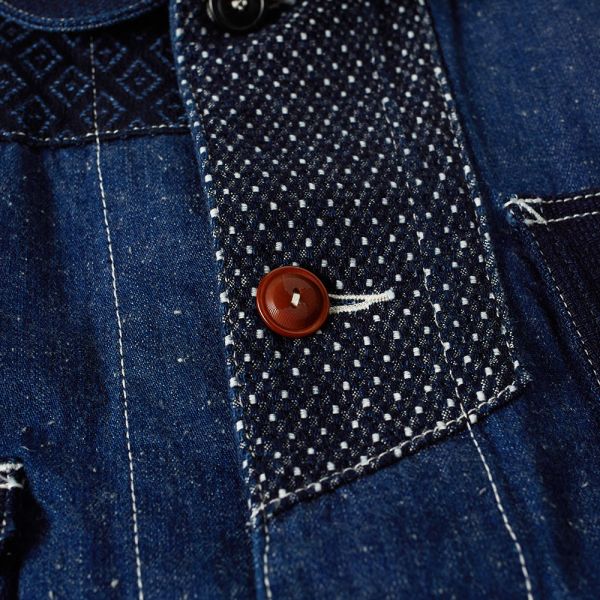 FDMTL Patchwork Coverall Rinse Jacket Indigo | END. (SE) 【SALE/37%OFF】 PATCHWORK COVERALL JACKET RINSE INDIGO Gジャン/デニムジャケット