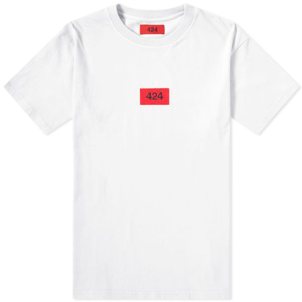 424 Box Logo Embroidered Essential Tee White End