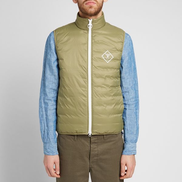 barbour green gilet