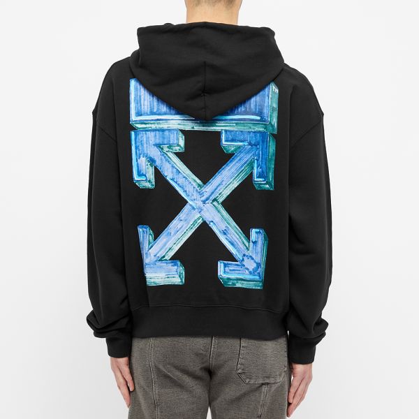 Off white hoodie black blue clearance