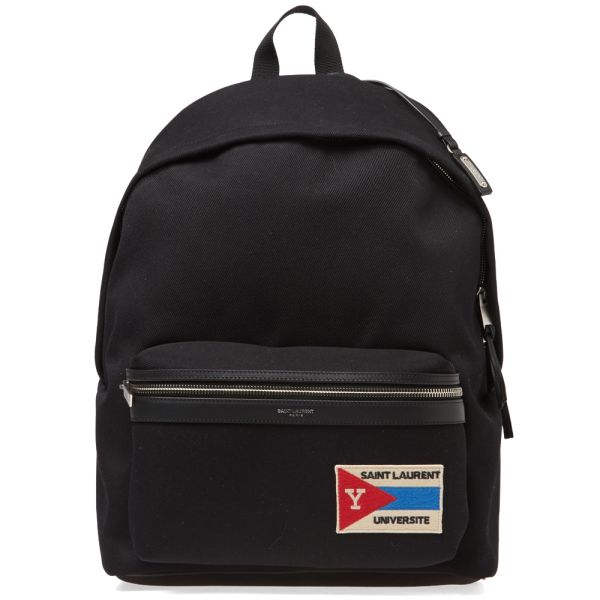 saint laurent patch backpack