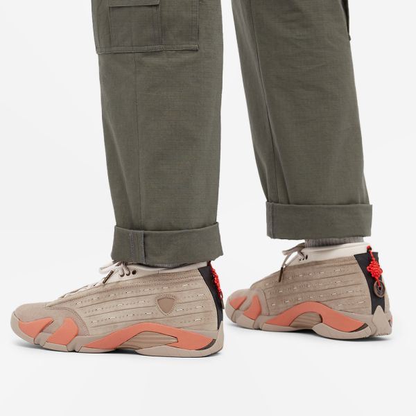 On Feet Jordan 14s Clot Air Jordan 14 Low Sp Sepia Stone Terra Blush