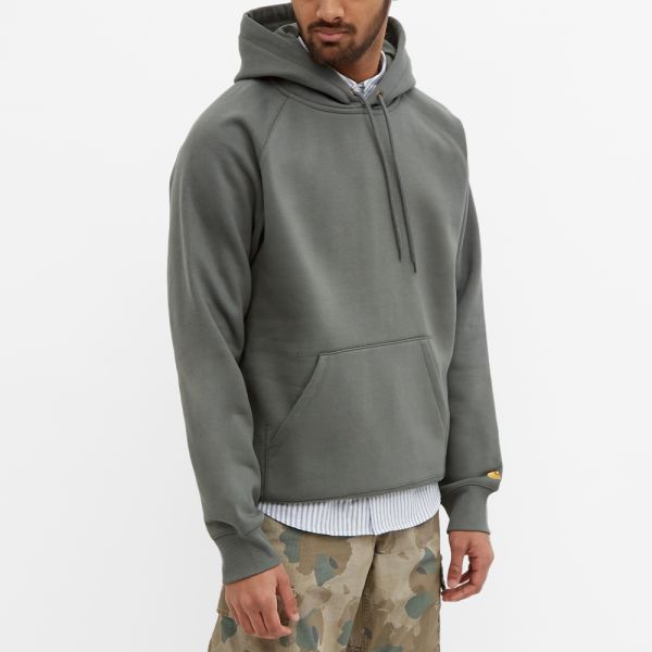 Carhartt WIP Hooded Chase Sweat Thyme & Gold | END. (US)