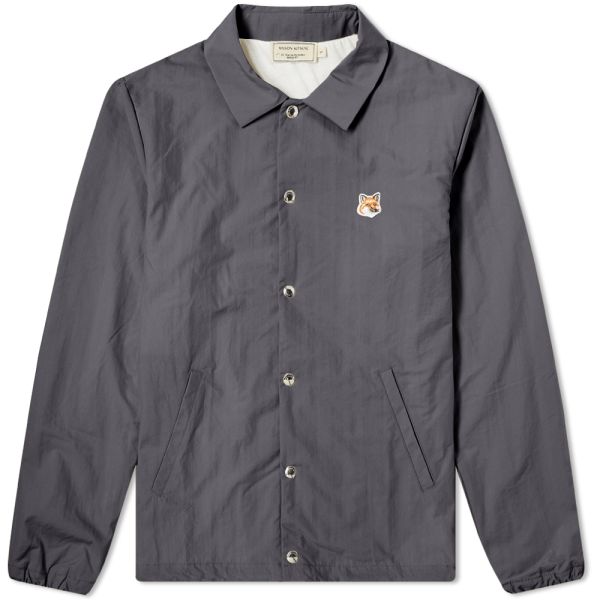 Maison Kitsune Fox Head Coach Jacket Anthracite End