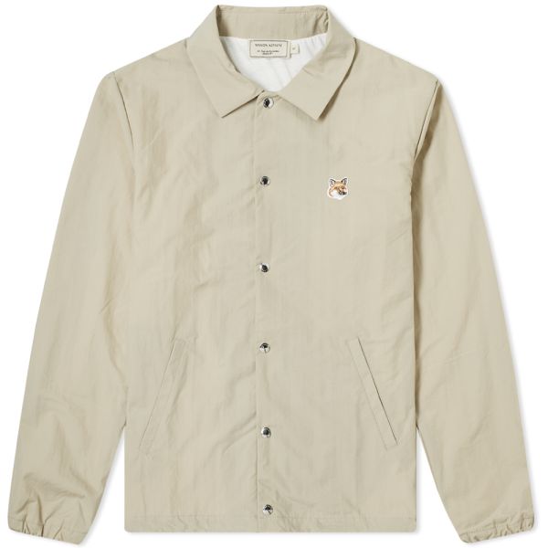 Maison Kitsune Fox Head Coach Jacket Beige End