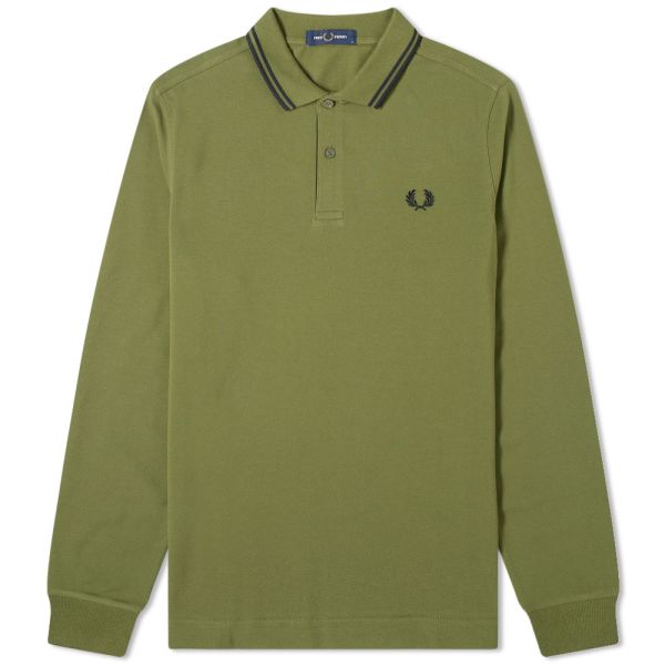 fred perry long sleeve twin tipped polo