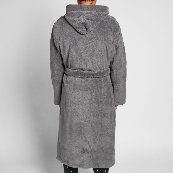 hooded towelling bathrobe
