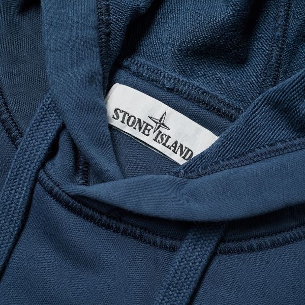 Stone Island Garment Dyed Popover Hoody Blue Marine End Hk