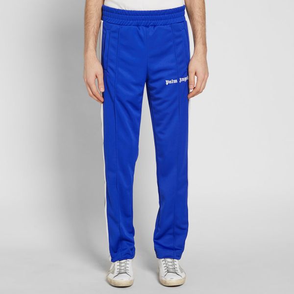 blue and white track pants
