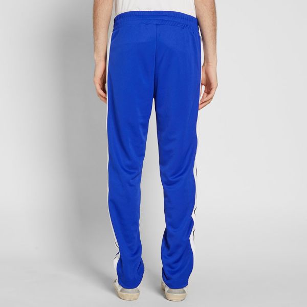 blue and white track pants