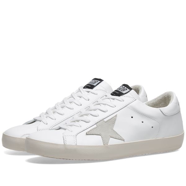 Golden goose white & grey clean superstar sneakers clearance