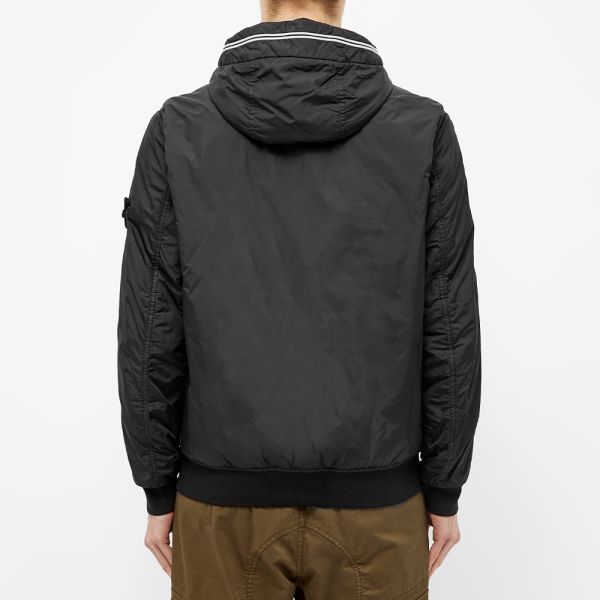 Stone island black hooded jacket clearance