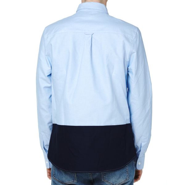 Fred Perry Colour Block Oxford Shirt Ice Navy End