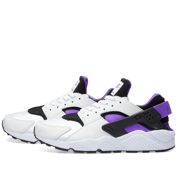 white black and purple huaraches