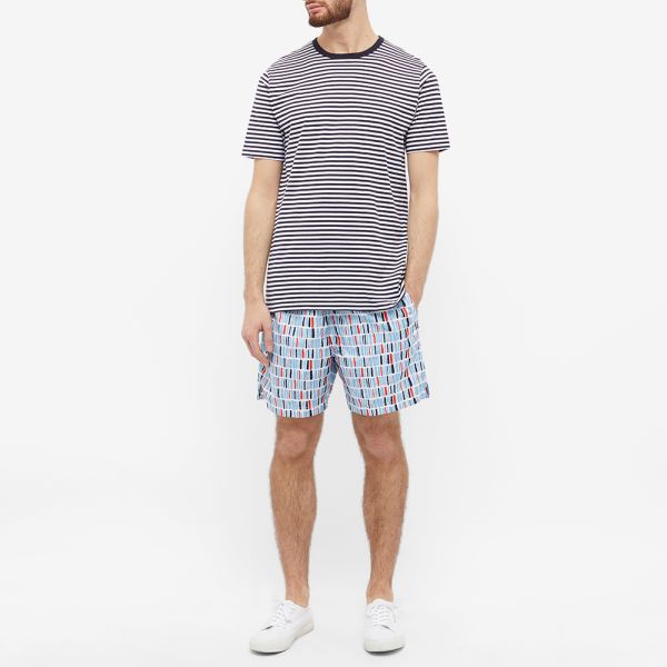Sunspel Tile Print Swim Shorts Blue 