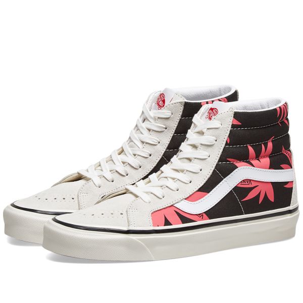 vans sk8 hi pink and white