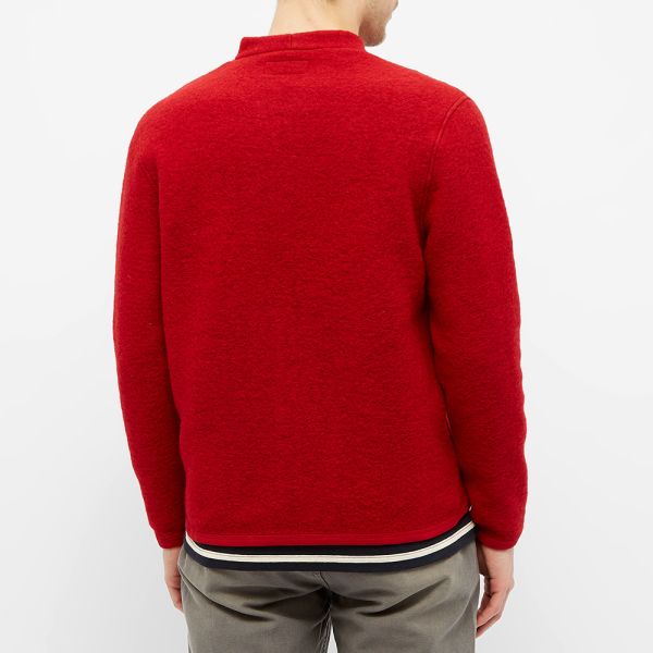 Red fleece cardigan clearance