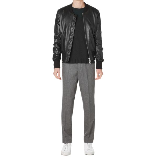 Ami leather bomber jacket clearance