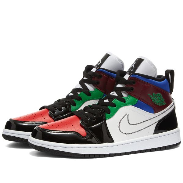 aj1 mid se black and white