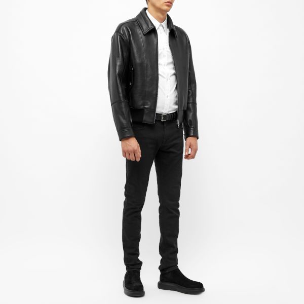 Alexander McQueen Leather Bomber Jacket Black | END. (US)