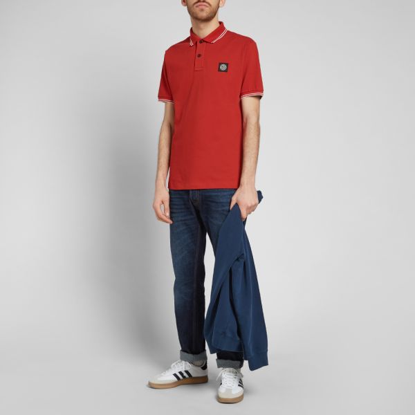 stone island red polo shirt