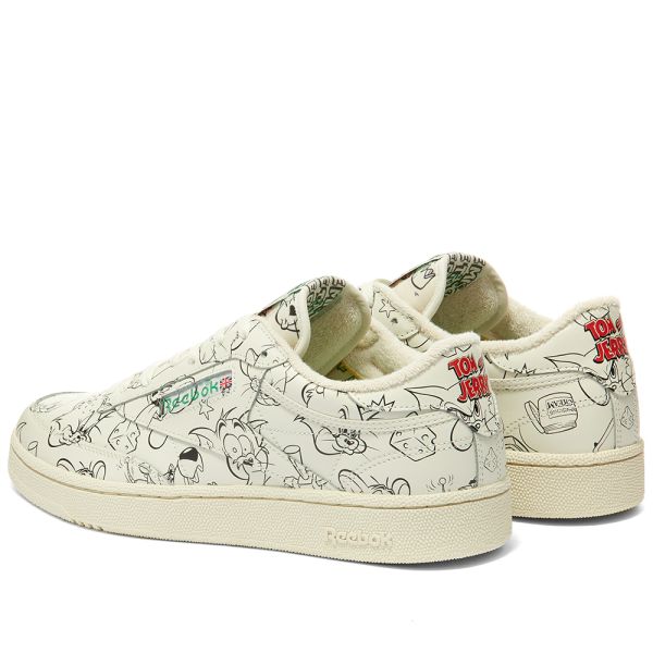 Reebok x Tom and Jerry Club C Chalk, Paper White \u0026Green | END. (RU)