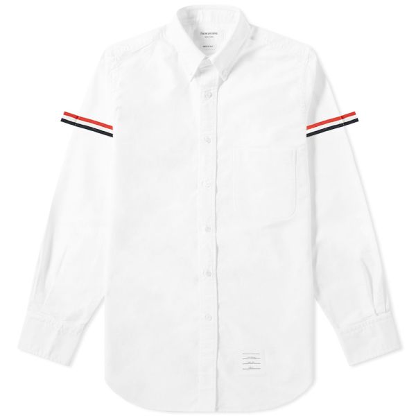 Thom Browne Grosgrain Arm Band Oxford Shirt Optic White End