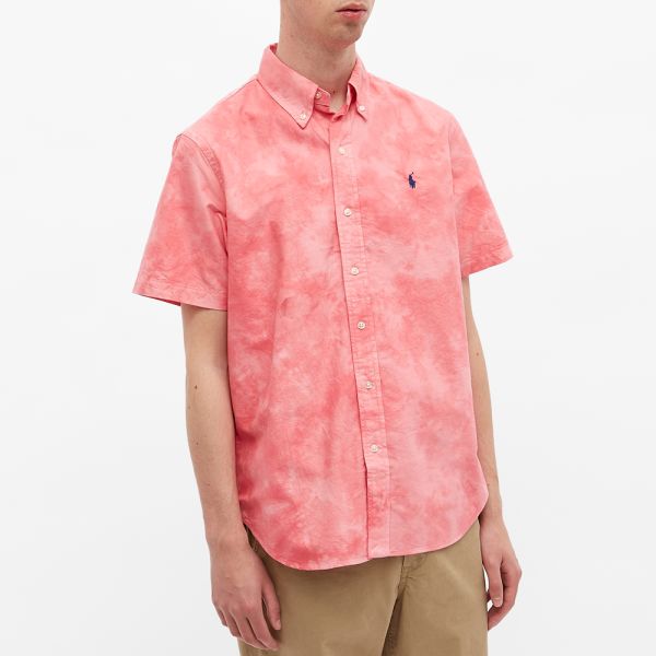 polo tie dye button down