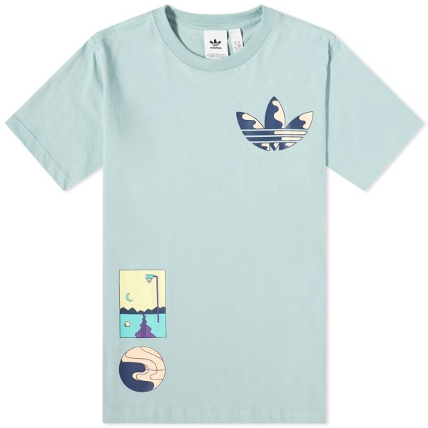 Green and blue graphic tee clearance