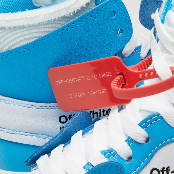 Nike X Off White Air Jordan 1 Energy White Dark Powder Blue Cone End