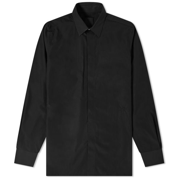Black embroidered poplin shirt clearance
