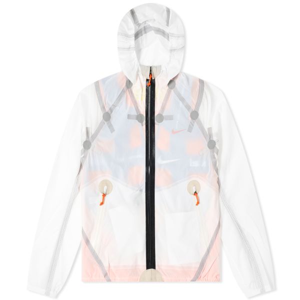 white and orange nike windbreaker