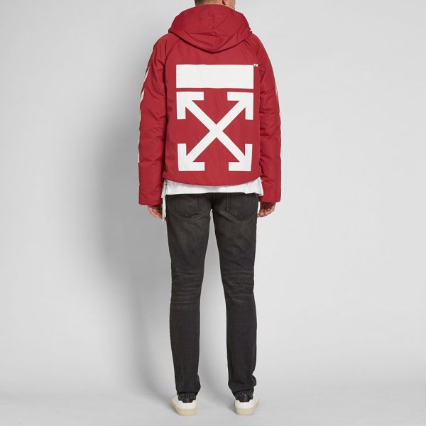 off white red puffer jacket