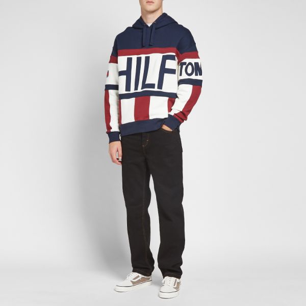 Tommy Jeans Heritage Stripe Hoody Navy Blazer End