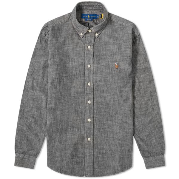 polo ralph lauren black button up