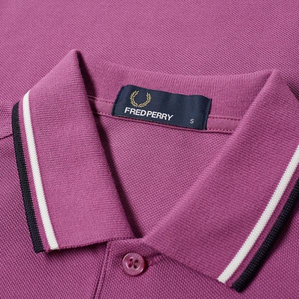 Fred Perry Twin Tipped Polo Lilac, Snow 