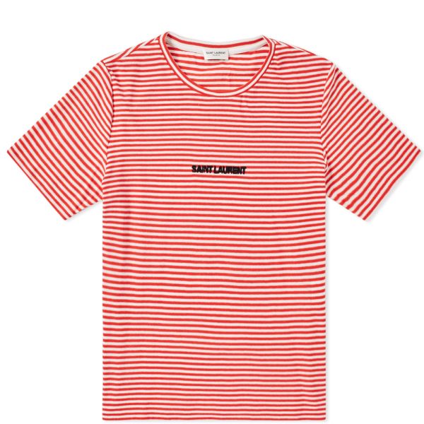saint laurent red striped t shirt