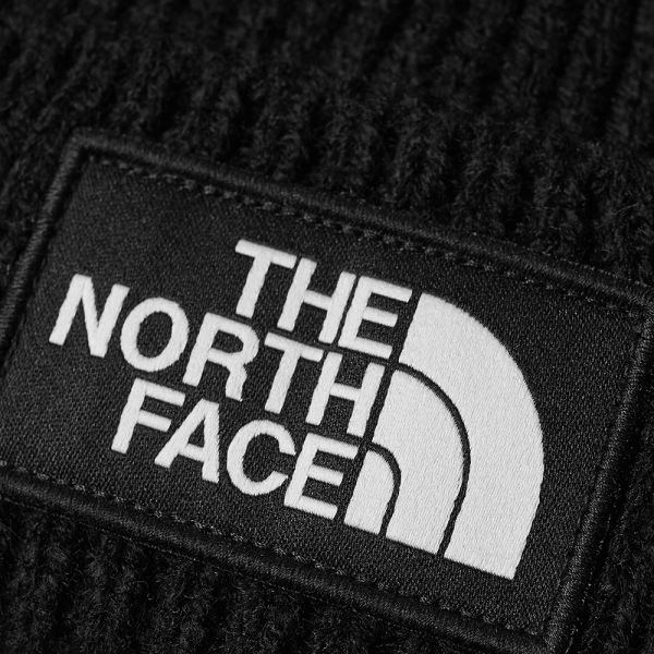 Face Logo Box Cuffed Beanie Black 