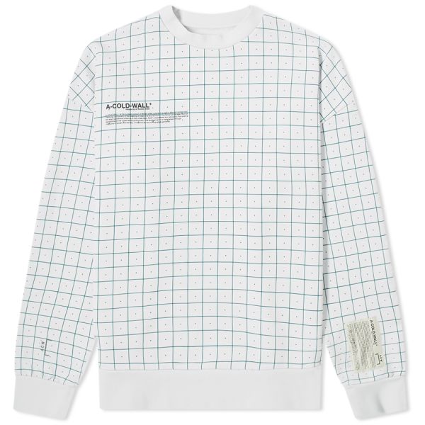 A Cold Wall Grid Print Crew Sweat Pale Grey End