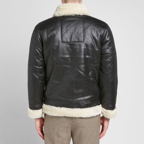 Alpha Industries B3 Faux Leather Flight Jacket Black End