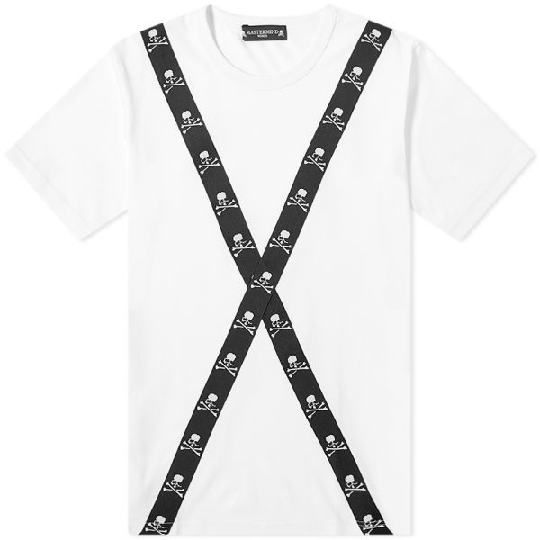 Mastermind World Tape Back Detail Tee White Black End
