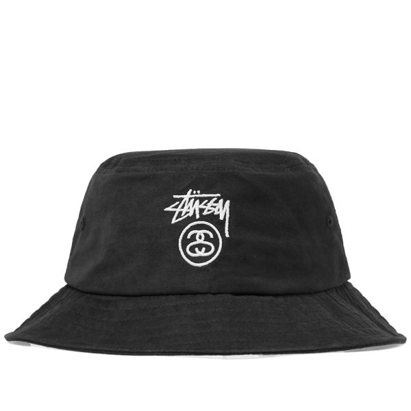 stussy bucket hat black
