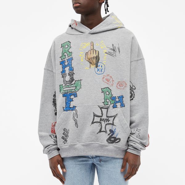 Rhude doodle hoodie clearance