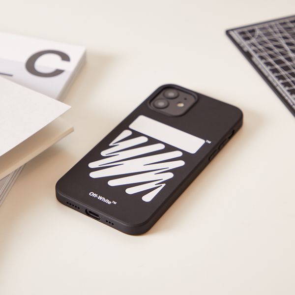 Off White Diagonal Iphone 12 12 Pro Case Black End Uk