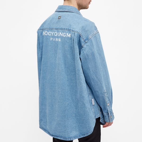 button back denim shirt