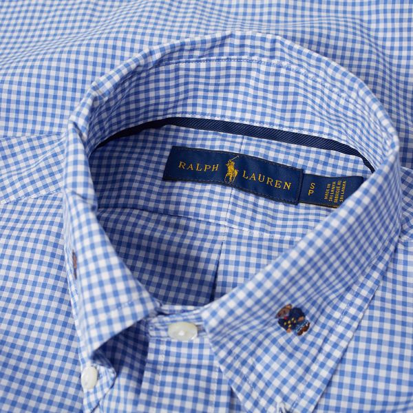 Polo bear gingham cotton shirt Clearance