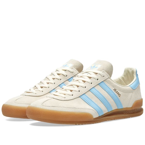 adidas jeans white blue