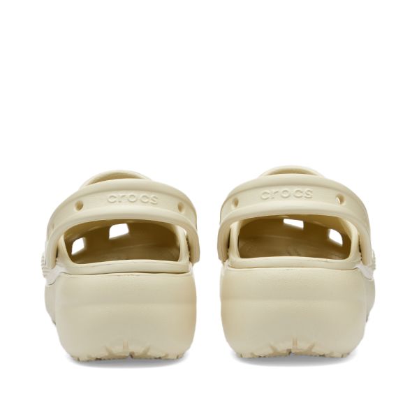 crocs classic platform clog bone
