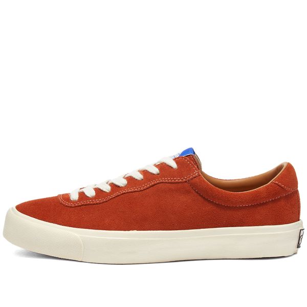orange suede sneakers